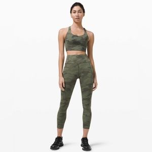 Lululemon Energy Long Line Bra Heritage 365 Camo Green Twill